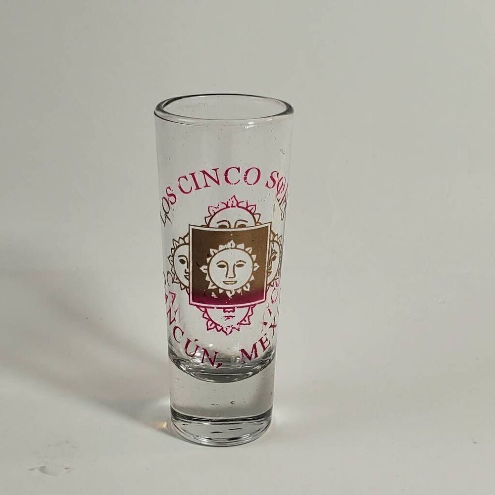 Collectible Shot Glasses Los Cinco Sol Cancun, MX